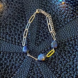 Lapis Lazuli Paper Clip Bracelet